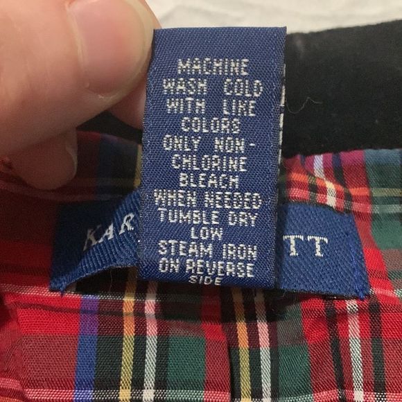 Vintage Karen Scott Christmas Vest velvet plaid lining stockings bells med - Picture 5 of 9